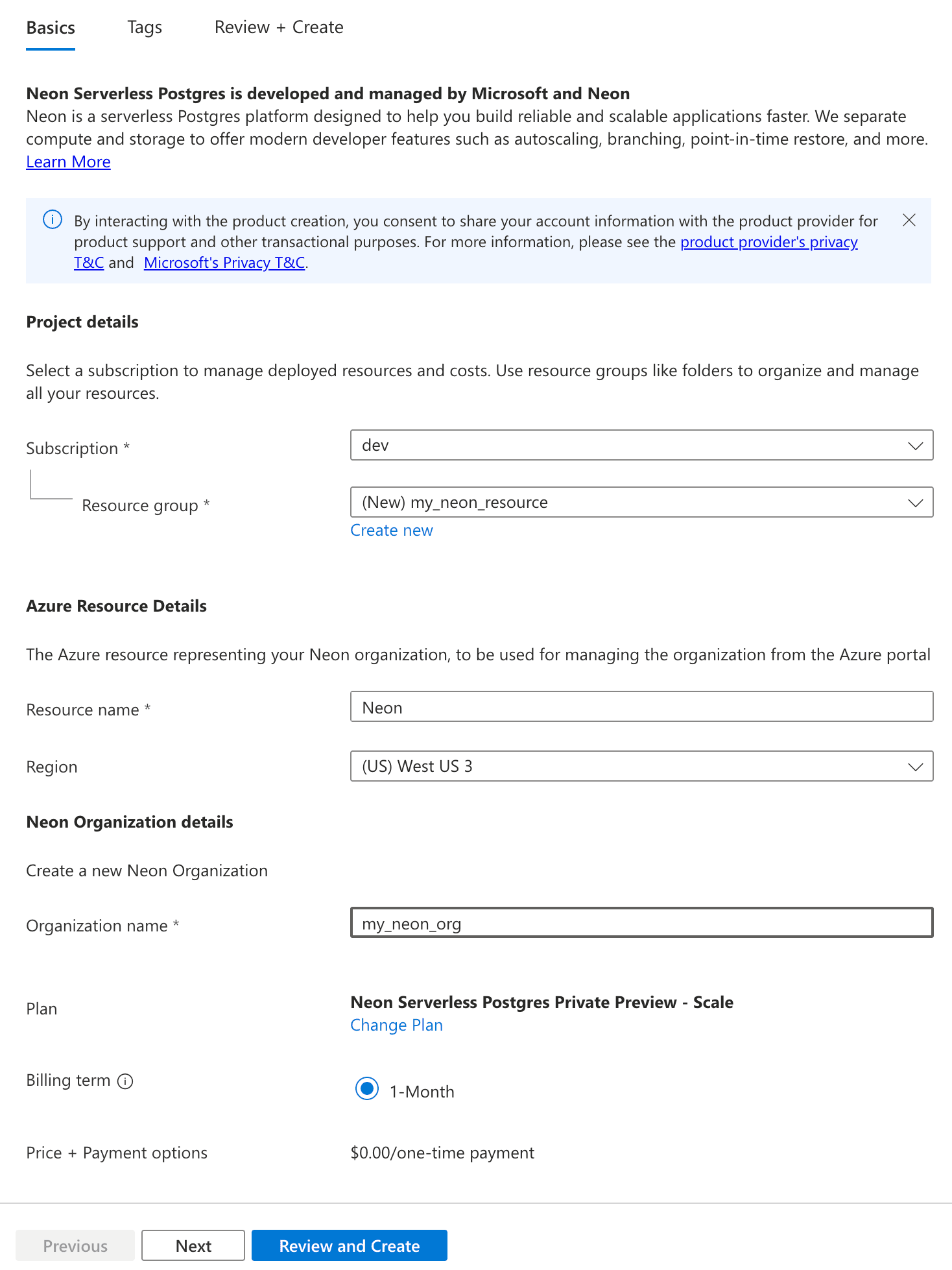 Create a resource group